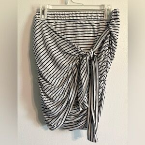 Sundry Navy and White Striped Tie Skirt